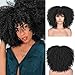 Gezolligheid Fashion Multi-Color 14.96 inch African Style Curly Wig with Bangs Soft and fluffy synthetic fiber lace-free wig for party, cosplay and daily use (Black Gradient Pink)