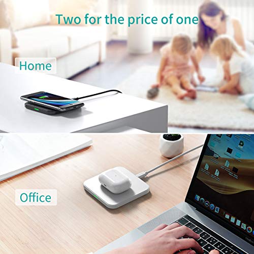 CHOETECH Carregador sem fio 7.5/10W com 2 pacotes, QI carregamento rápido para iPhone 12 Pro Max/SE