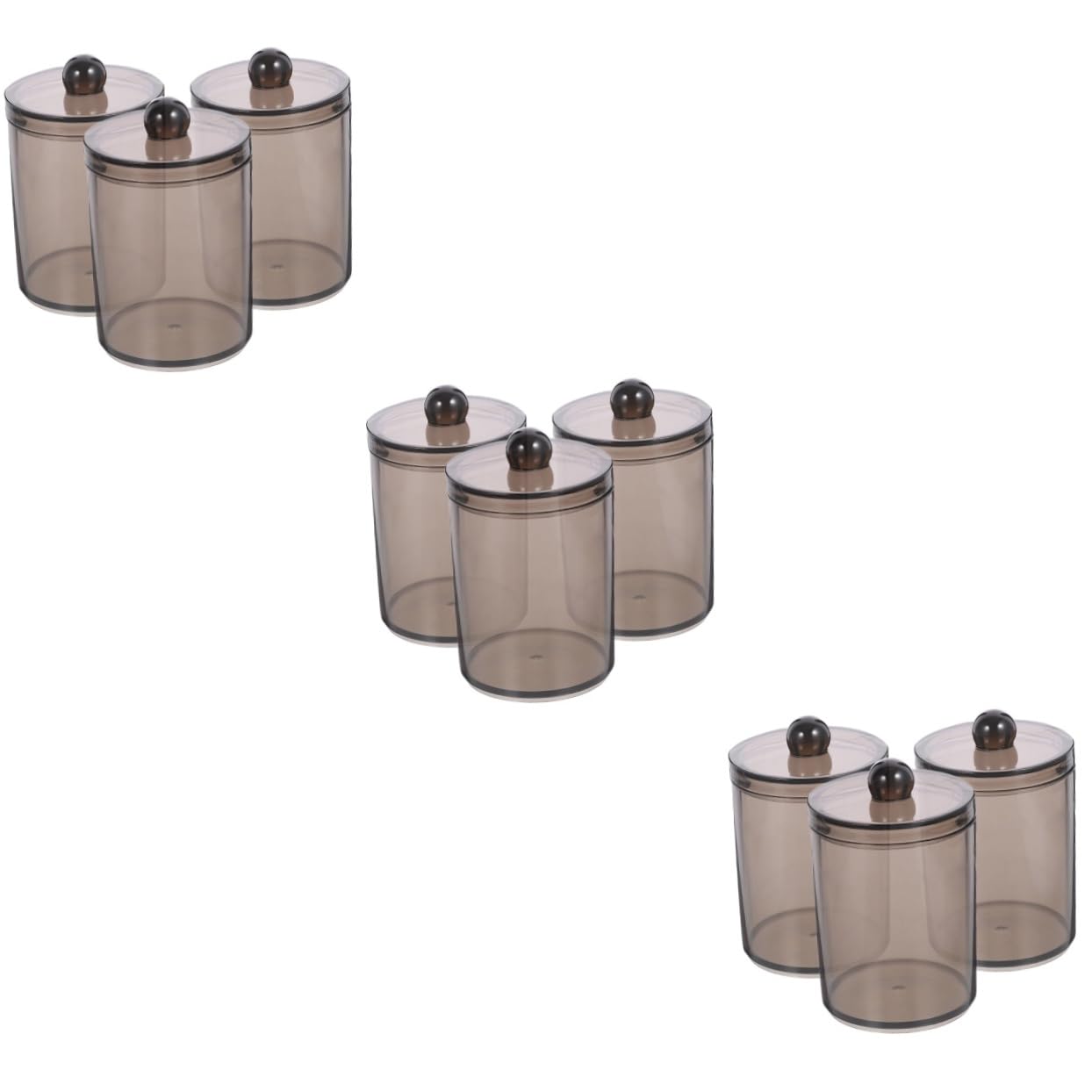 9 . Baumwattestäbchen Halter mit Deckel Multifunktionale Aufbewahrungsbox für Bad Schlafzimmer und Büro Schwarze Transparente Organizer für Wattepads und Kleine Gegenstände