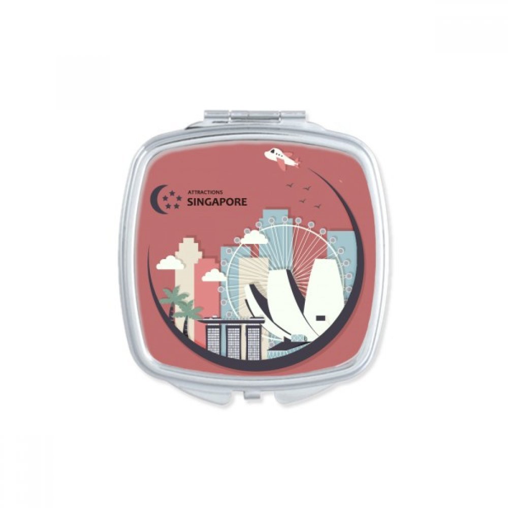 Miroir compact Singapour portable de poche maquillage multicolore