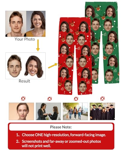 Custom Face Pajama Pants Men Women Personalized Photo Pajama Bottoms Printed Customized Dog Pet Face Sleepwear Pants3