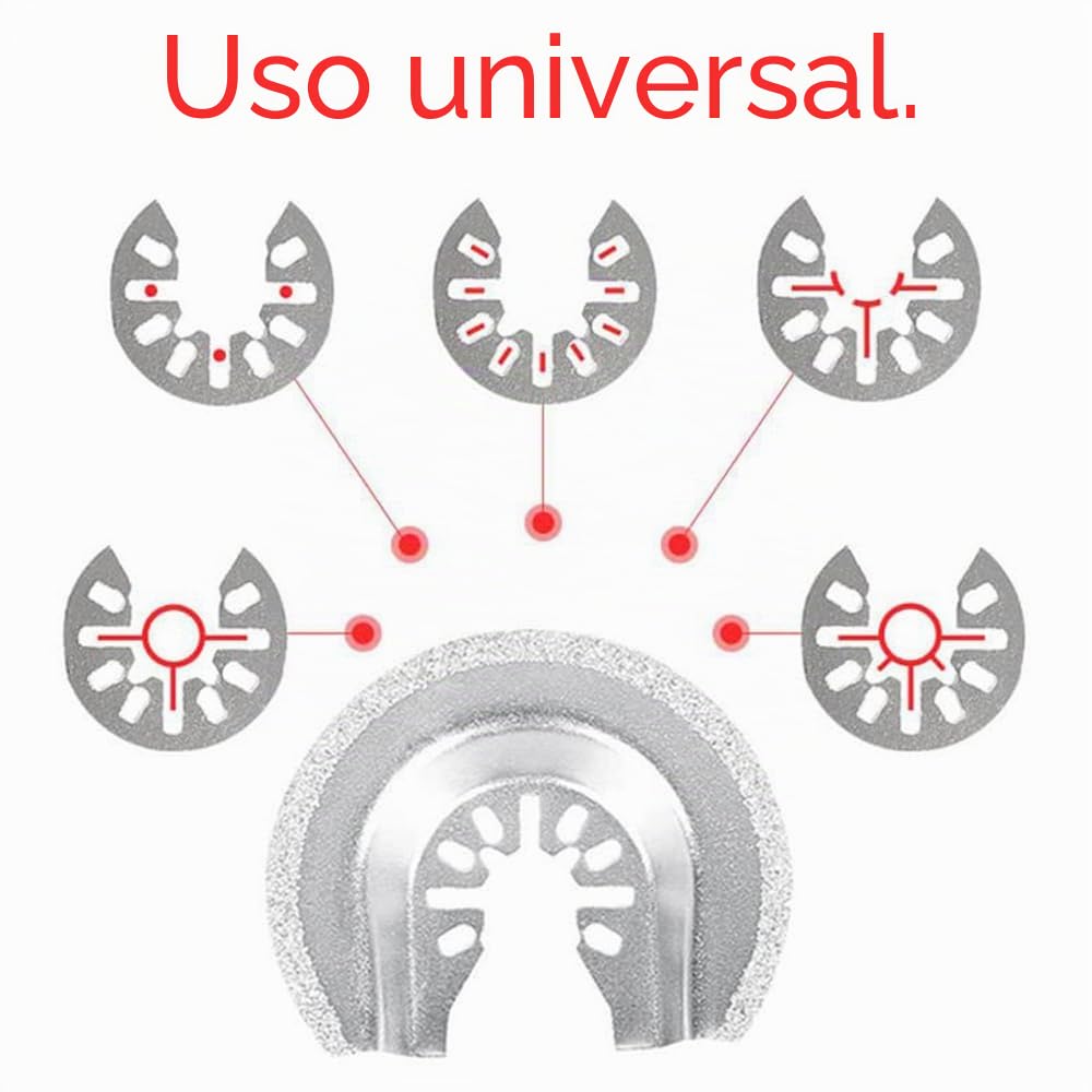 4 cuchillas oscilantes para extracción de lechada, multiherramienta de diamante semicírculo, herramienta de corte para eliminación de mortero de yeso (molienda afilada)