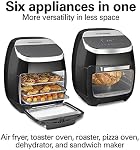 Hamilton Beach 11 Litre Digital Air Fryer Oven with Rotisserie & Rotating Basket 35070, Black