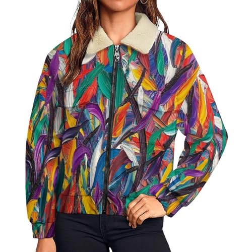 Chaqueta de forro polar para mujer con cremallera completa y bolsillos