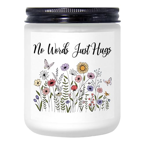 Sympathy Gifts for Loss of Loved One Thinking of You/Bereavement/Get Well/Feel Better Gifts for Women No Words Just Hugs Gift Grief Gift for Women 7oz Soy Wax Lavender Candle