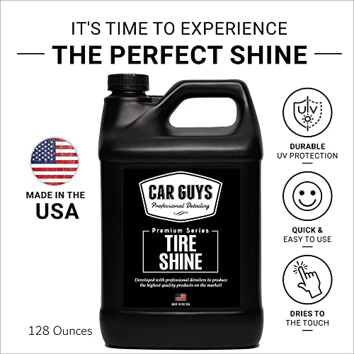 Image of CAR GUYS Tire Shine Spray 1 Gallon Refill - The Perfect Deep Black Shine - Long Lasting Car Tire Dressing - No Sling & Dry to Touch - Sprayer Not Included