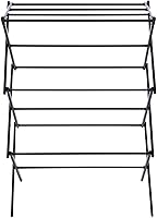 Vista 1 de Hobby Lobby Escurridor de ropa plegable, espacio de secado de 20 pies, acero negro, 41.25 x 28.75 x 14.5 pulgadas