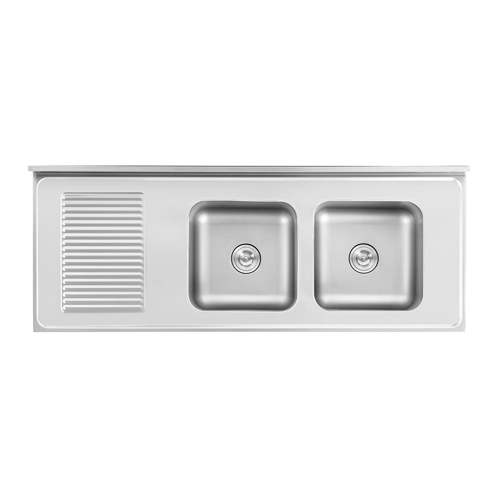 Royal Catering Lavello da Cucina in Acciaio Inox Lavello Armadiato RC-IKS03 (400 x 400 x 250 mm, Acciaio Inox, Alzatina 100 mm)