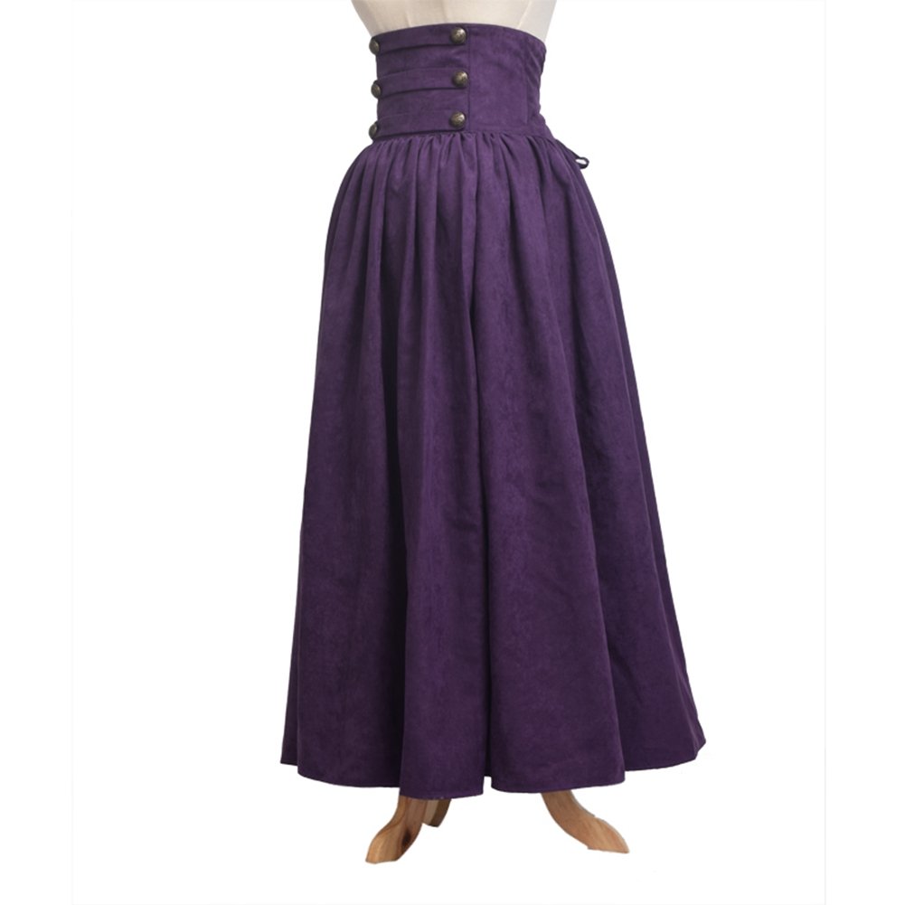 BLESSUME Gothic Lolita Steampunk High Waist Walking Skirt