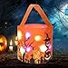 Eimer günstig Kaufen-Foreverup Halloween Süßigkeiten Eimer, Halloween Süßigkeiten Tasche Led, Kürbis Candy Tüten Candy Bags für Süßes oder Saures, Kürbisbeutel, Geschenktasche für Halloween Karneval Party(Orange)