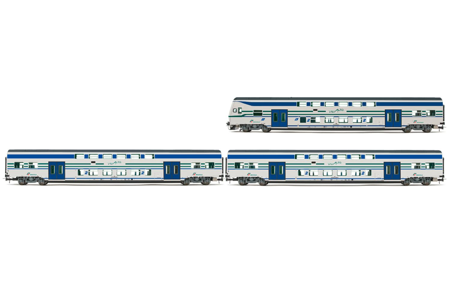 Hl5058 Fs Pacchetto Training 3 unità Vivalto Treni 1 Controllo Cabina 2 Vagoni Intermedi in Modello Vivalito Railwayrolling Stock, Treni