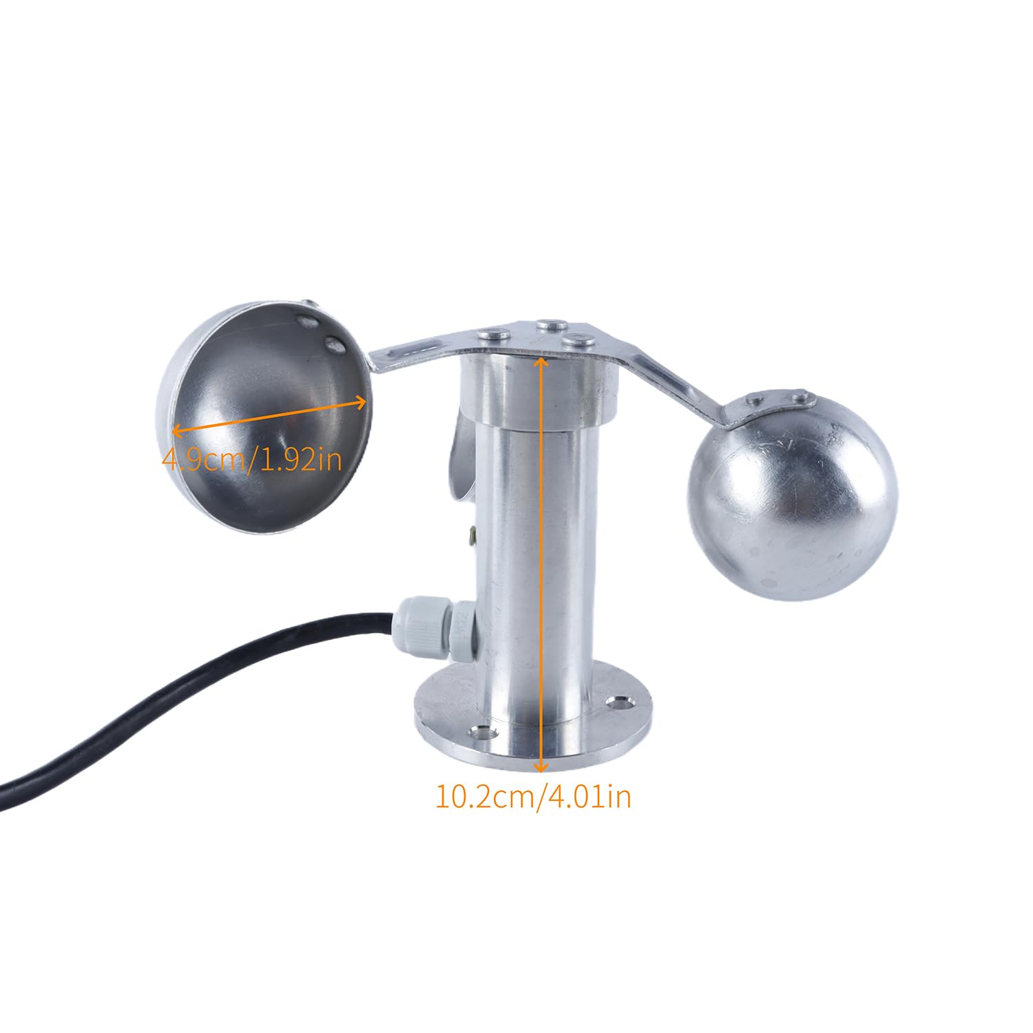 Anemómetro de 3 tazas de aleación de aluminio con sensor de velocidad del viento de 0 a 3,8 V para monitoreo meteorológico.