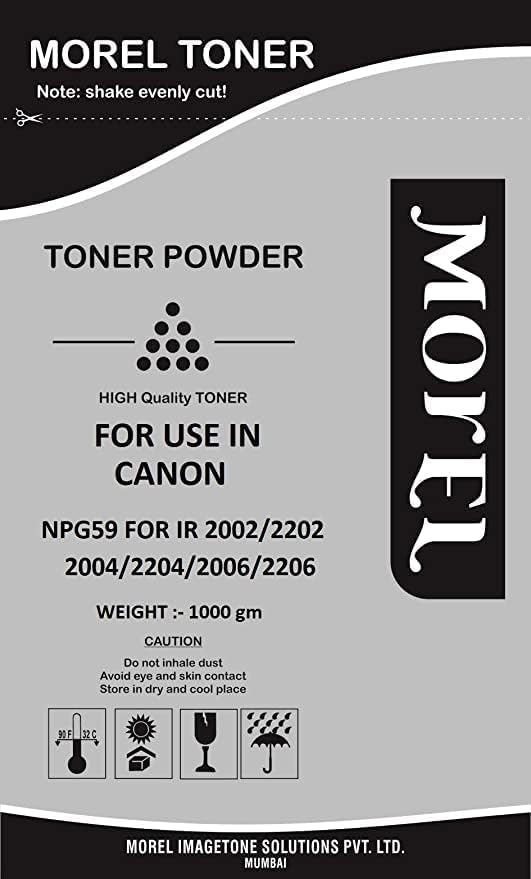 Image of morel NPG59 Toner Powder (1 KG) for USE in Canon IMAGERUNNER 2002 2002N 2002L 2002G 2202 2202L 2202N 2202DN 2004 2004N 2004L 2004G 2204 2204L 2204N 2204DN 2224 2006N 2006 2425 PHOTOCOPIER.
