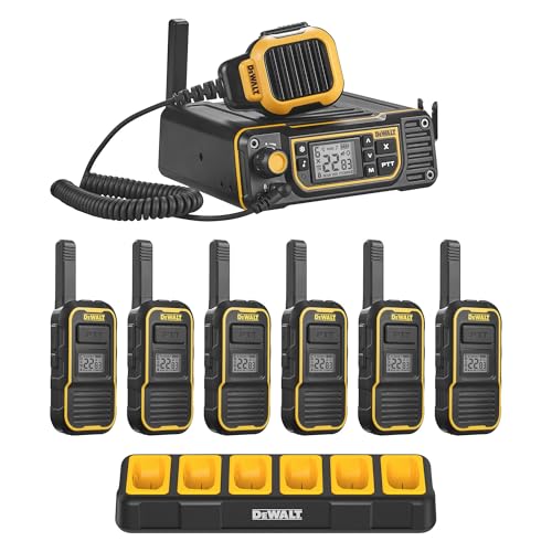Image of DEWALT DXFRSB6090 FRS Business Radios with Base Station, Pro-Grade 2 Way Radios, 2W, 6 Pack with Gang Charger, DXFRSB6090-BCH6