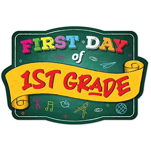 Soul Décor First Day of First Grade School Photo Picture prop, Cute and Creative First Day of School Picture Idea, Green Board Sign | Unbreakable Plastic | Made in the USA
