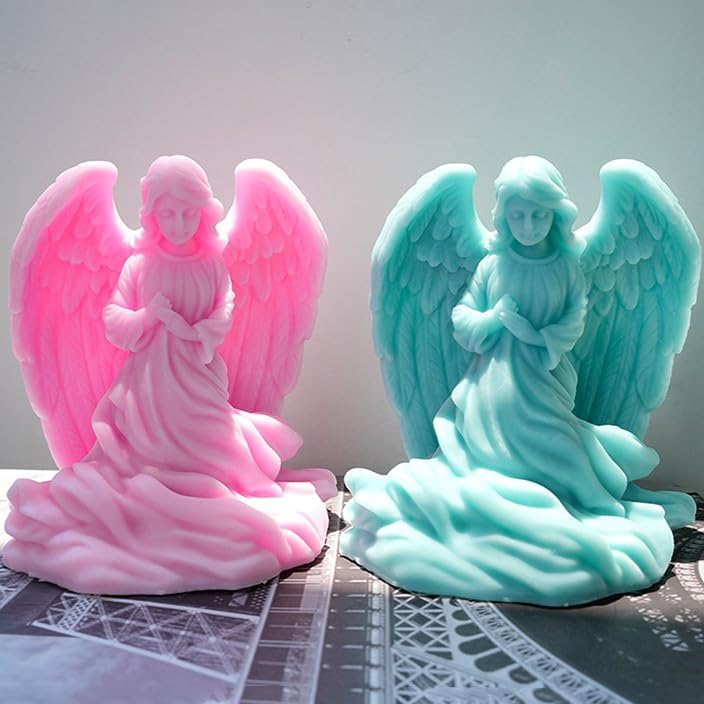 Miniatura 9 de Moldes de silicona de ángel alado, molde de silicona para velas de ángel de oración, moldes de silicona para jabón, cera de soja, moldes de resina