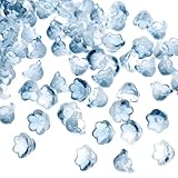 PATIKIL Cuentas de cristal con forma de trompeta, 200 cuentas de flores degradadas para hacer joyas, manualidades, pulseras, aretes, collares, decoración, color azul tinta