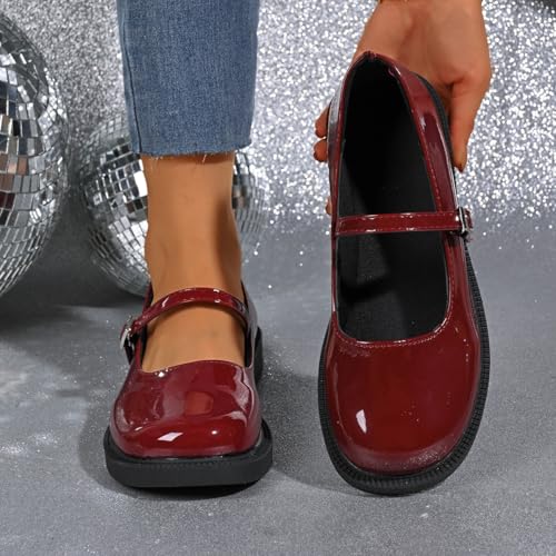 Women's Large-Size Retro Mary Jane Shoes - Thick Sole and Wide Heel. Fashionable and Versatile. Suitable for Work or Formal Occasions. Outdoor and Daily use.2