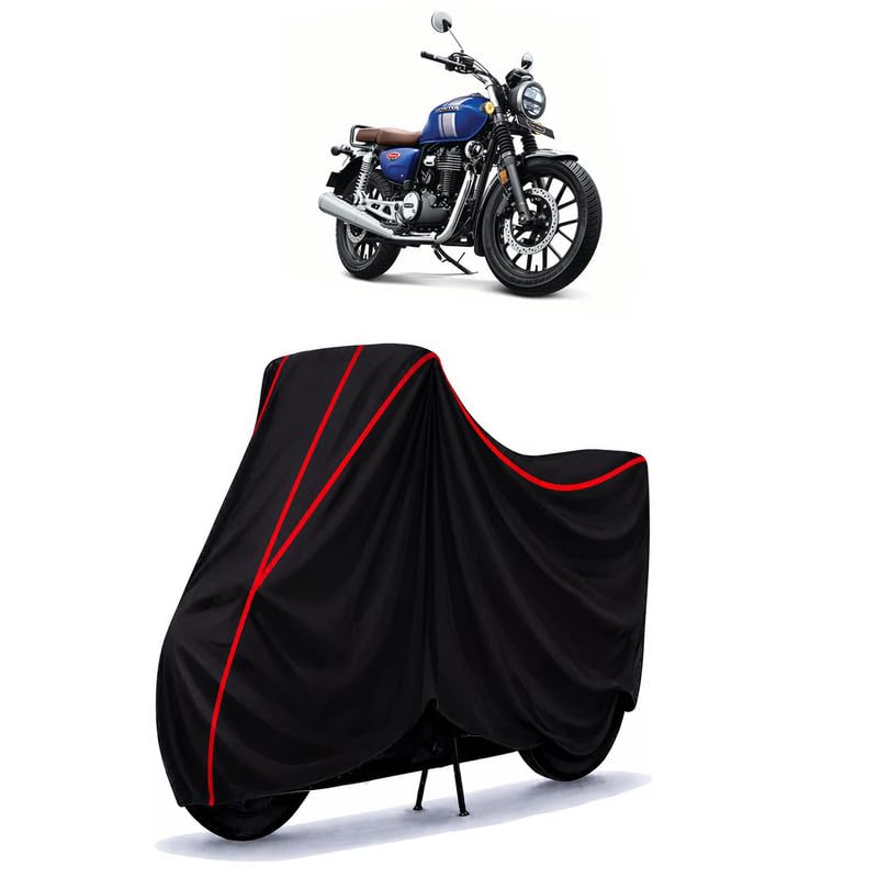 Image of CB350 DLX Pro Water Resistant Bike Cover for All Motorcycles & Rain | Heavy Duty Taffeta Fabric | UV Protection, Dustproof, Scratchproof | All Weather Two Wheeler Body Cover with Elastic Bottom