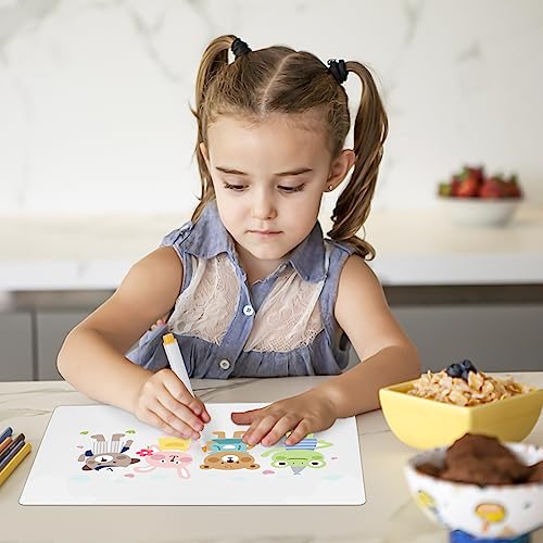 A4（11.7x8.3 Inch） 2 Pcs White Magnetic Dry Erase Whiteboard for Fridge,Small Fridge Message White Boards 8 Pens,1 Eraser,Grocery List Reminder Sticker image 1