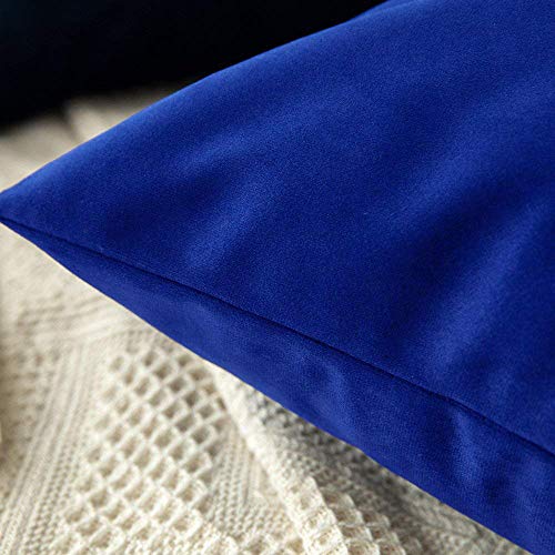 Image of Khooti Velvet Cushion Cover Pack of 1-18 inch x 18 inch / 46 x 46 cm - Royal Blue - Soft Pillow Covers Cushion Case for Sofa Bedroom Livingroom Chair Car, Cushion Cover