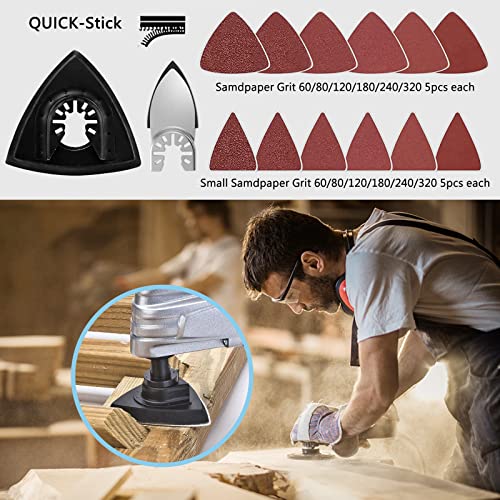 Otuco 94 Pack Oscillating Saw Blades, Wood Metal Cutting Multitool Bi-Metal Blades Quick Release Tool Blades Kits Fit For Dewalt, Makita, Ryobi, Rockwell #TOP5