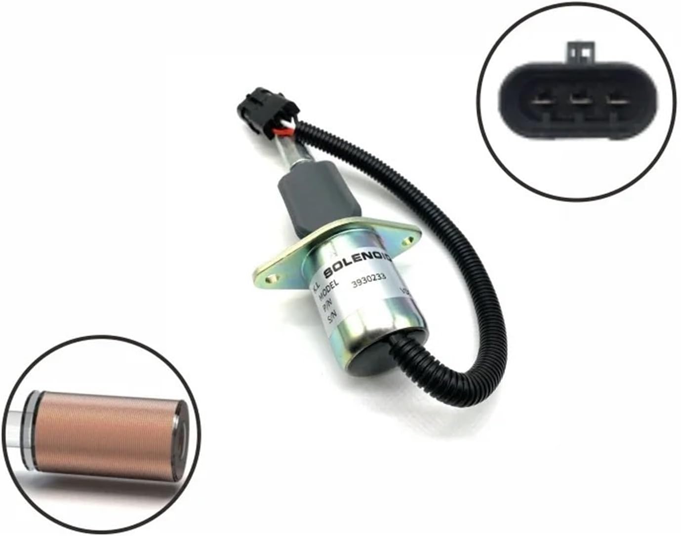 24V Fuel Shut Off Stop Solenoid 3930234 3928161 3964624 For 6CT 8.3L Engine