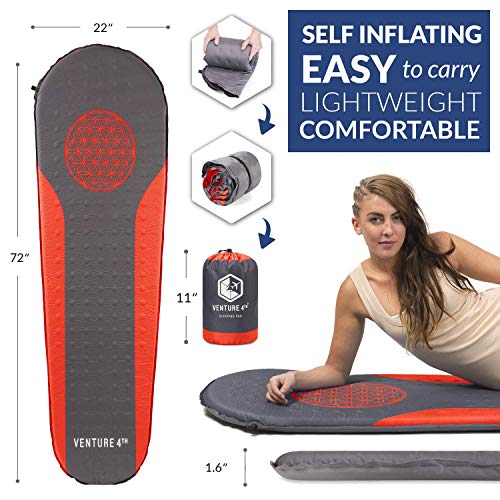 VENTURE-4TH-Self-Inflating-Sleeping-Pad-No-Pump-Required-Easy-Inflate-Warm-Quiet-Supportive-Mattress-for-a-Comfortable-Nights-Sleep-Compact-Ultralight-Mat-Ideal-For-Backpacking-and-Camping