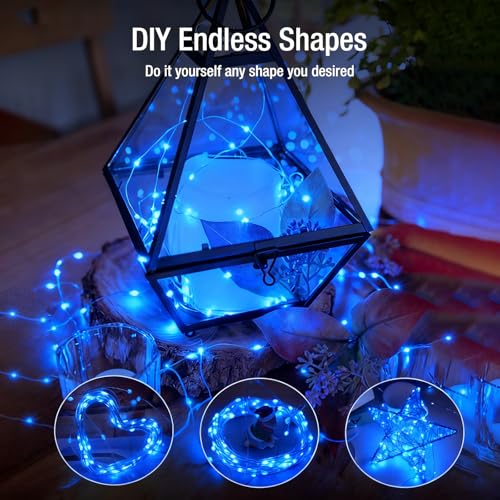 Image of 6 Pack Fairy Lights Battery Operated - 7ft 20 Led Twinkle Lights 3 Modes, Bulk Mini String Lights Waterproof for Mason Jars Vases DIY Party Wedding Decoration Christmas -Blue