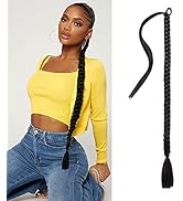 Long Braided Ponytail Extension 30INCH Ponytail Extension With Hair Tie Straight Wrap Around Synt...