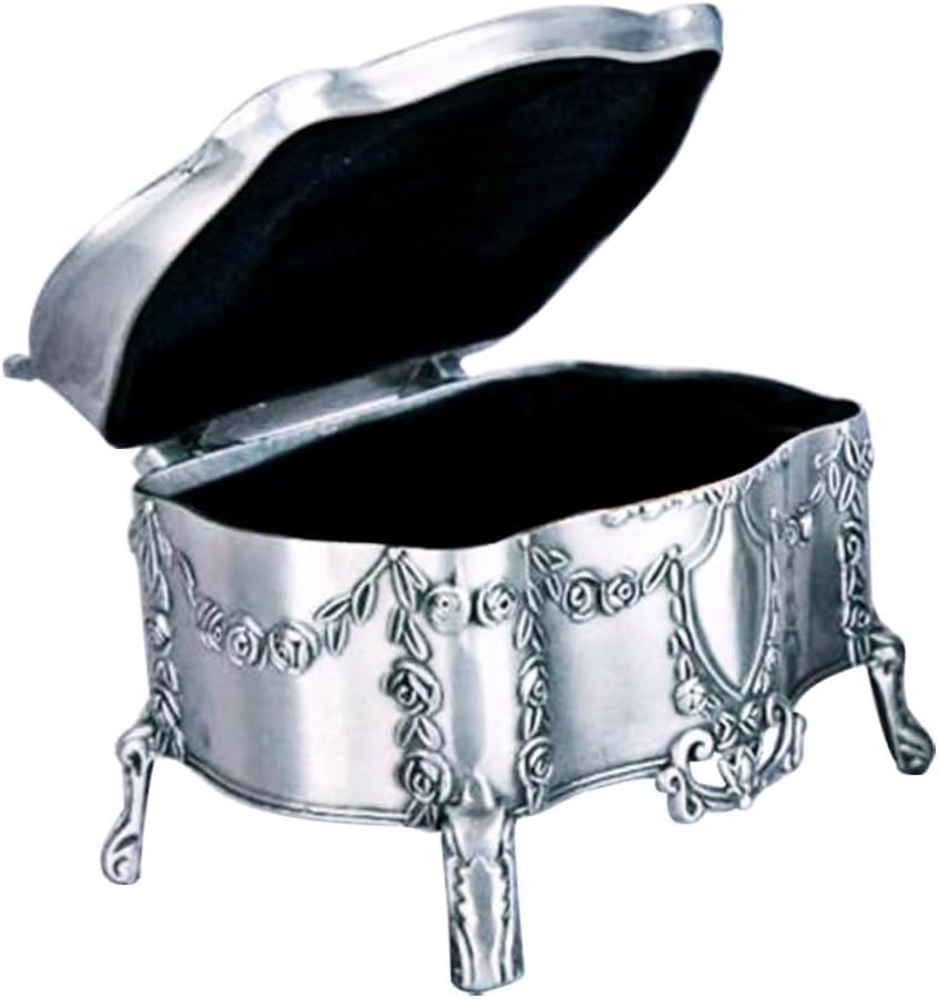 GALPADA Retro Embossed Metal Jewelry Box for Rings and Gadgets