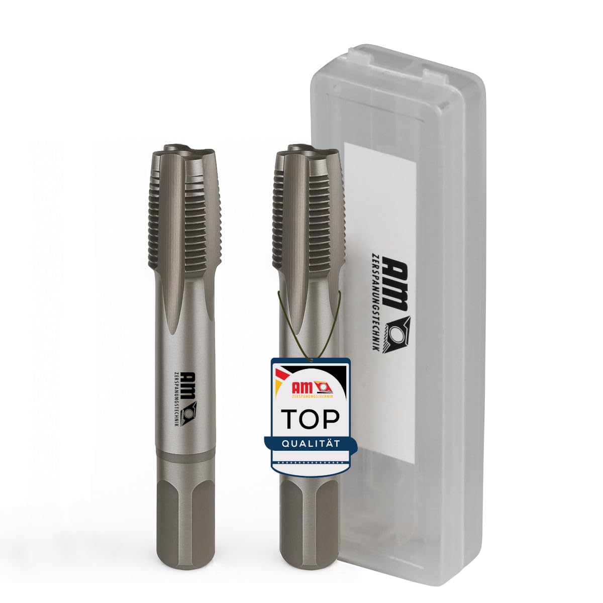 AM-Zerspanungstechnik Gewindeschneider Set M8 x 1,25 | Vorschneider + Fertigschneider | Gewindebohrer Set 2-tlg. | Handgewindebohrer (M8x1,25)