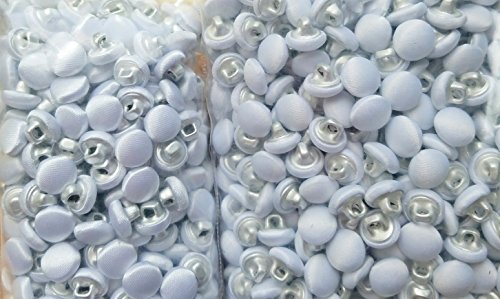 White Satin Bridal Buttons - 10 Pcs, 3/8" (10 Mm) #TOP4