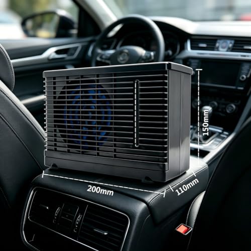 Aire acondicionado portátil de 12V para coche con ventilador evaporativo de 2 velocidades 5
