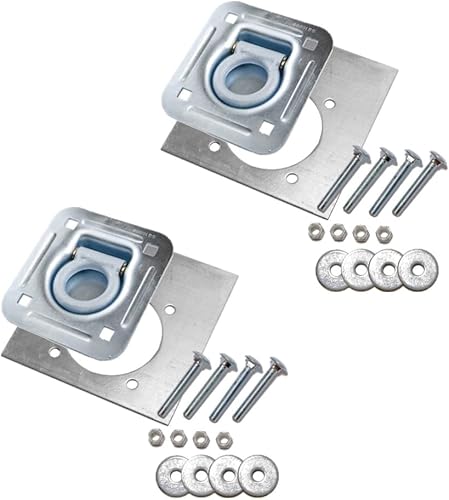Anillo en D empotrable 6,000 lb. Placa de amarre y respaldo con herrajes 2-1/2, paquete de 2