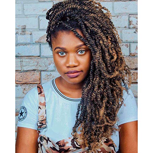 4 Pack Spring Twist Crochet Hair Ombre Colors 8 Inch Synthetic Fibre Spring Twist Hair be Installed Ina Variety of ways (T1B/27)