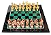 StonKraft Collectible Black Marble and Malachite Stone Chess Board Set + Brass Roman Chess Pieces Pawns - Decorative Stone Chess - Home Décor - 15