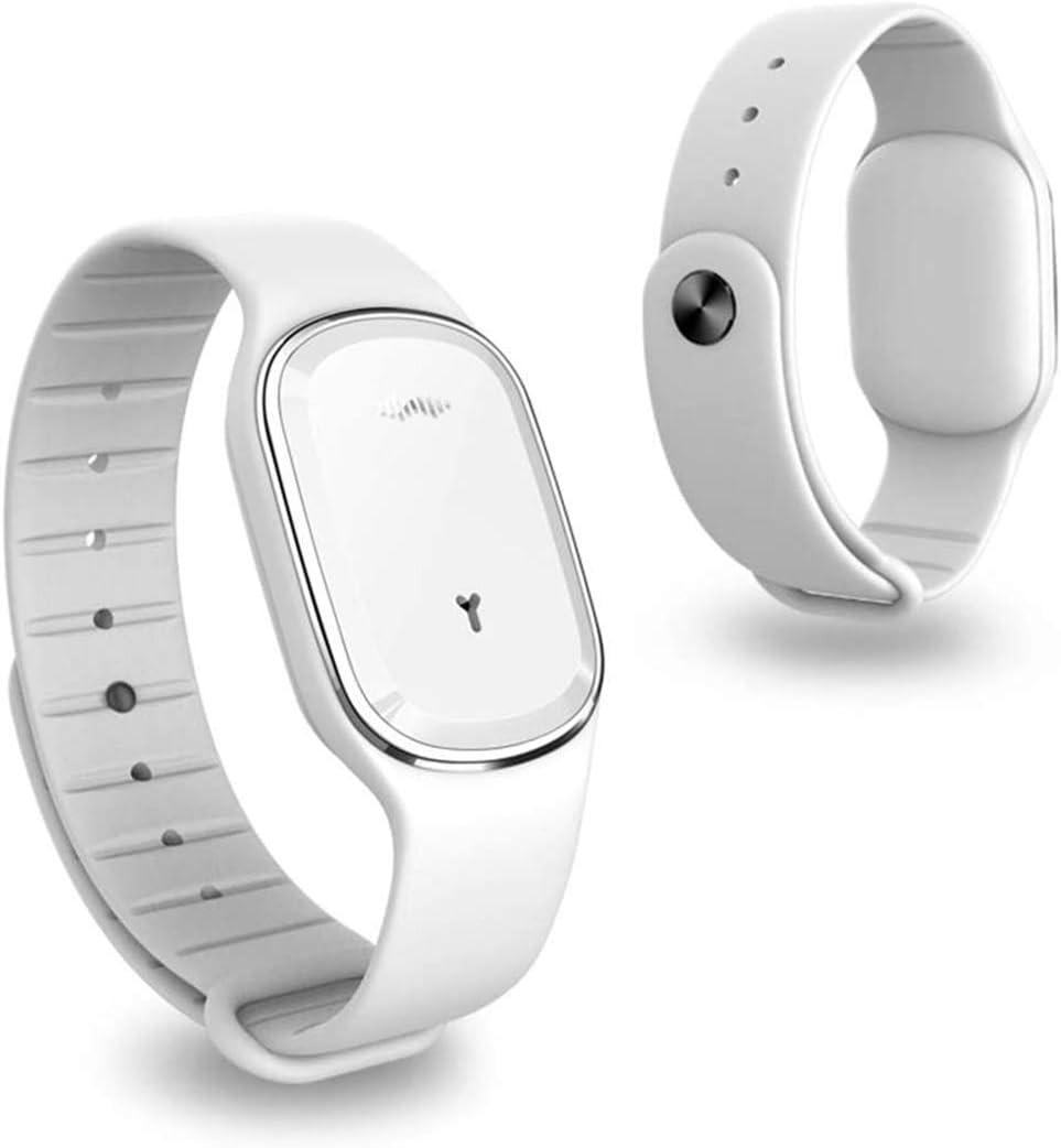 蚊除けリング 虫除けリング ブレスレット 超音波 蚊よけブレスレット 音波蚊取り 敏感肌用 携帯便利 USB給電式 3段階調節可 130時間使用できます 無毒&安心 蚊忌避 虫対策 子供 大人兼用 (ホワイト)