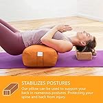 Sol Living Yoga Bolster Pillow Rectangular Meditation Cushion Cotton Meditation Accessories for Restorative Yoga Meditation Pillow Yoga Pillow Firm Body Pillow Bolster Pillow for Legs Removable Cover - Image 5