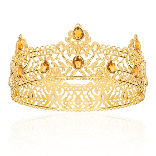 Coronas de rey para hombre que no se caen tiara real metálica estable para baile de gala