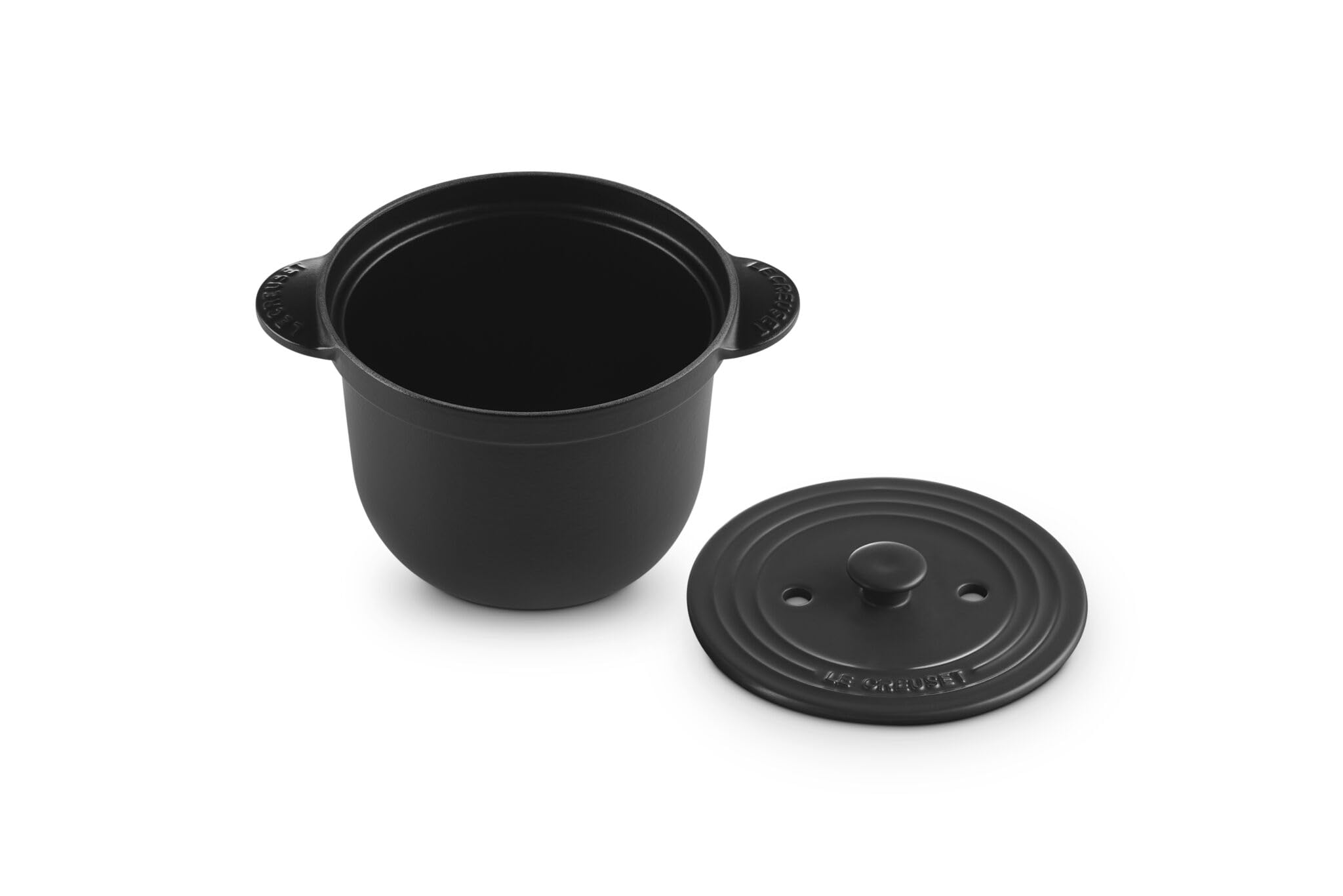 Le Creuset Cocotte Every de hierro fundido con tapa interior de cerámica de gres, 18 cm, 2 litros, Negro Mate, 41110180000460