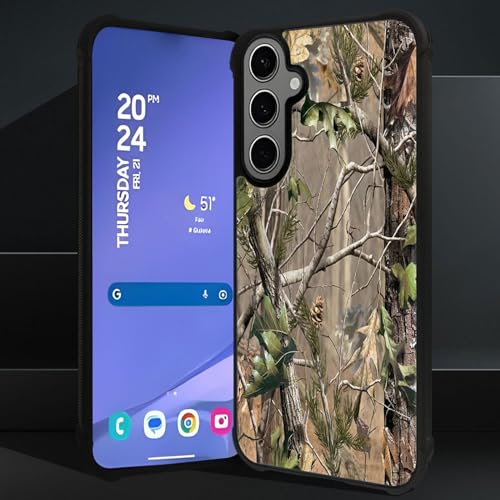 ZHEGAILIAN Compatible with Samsung Galaxy S23 FE Case,Forest camouflage tree Graphic Design Acrylic Shockproof Anti-Scratch Hard Case for Samsung Galaxy S23 FE