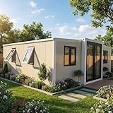 Casa Prefabbricata Abitabile, Personalizzabile Mini Casa Prefabbricate da 37/56/74 mq Con 1-4 Camere da letto, Bagno Privato e Cucina