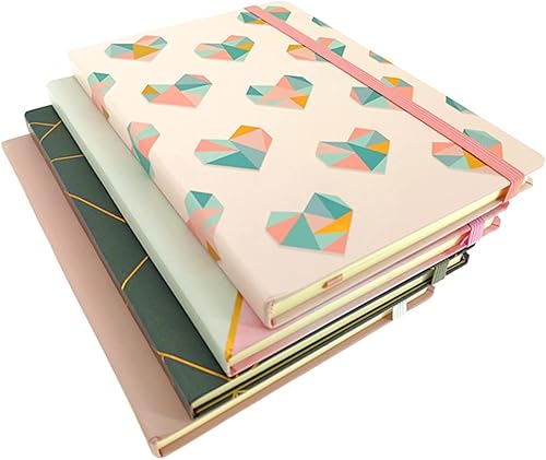 Miniatura 4 de ALIMITOPIA Paquete de 4 cuadernos de tapa dura, cuaderno de tapa dura a rayas, cuaderno de notas con tapa dura, planificador Steno tamaño A5