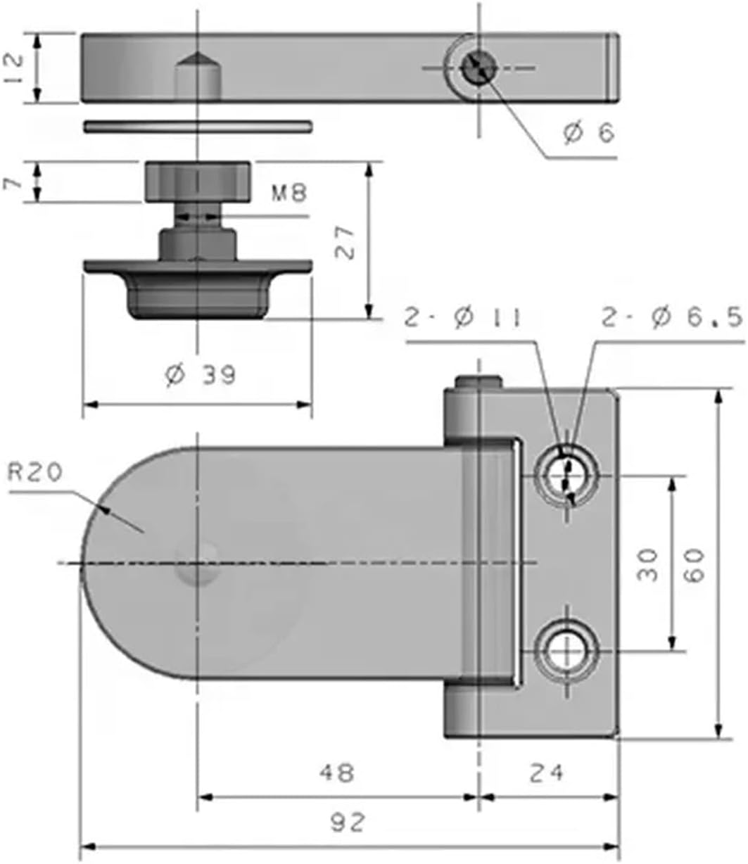 304 Stainless Steel Industrial Equipment Door Cabinet Hinge Load Bearing Hinge 1Pcs(CL9260)