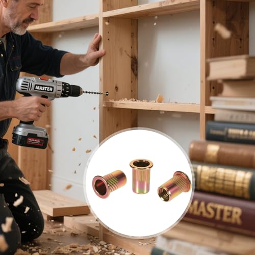 150 Stück Nietmuttern M5 Runde Flachkopf Gewinde Rivet Nutsert Cap Gewindenieten, Verzinkt Einschraubmutter Blindnietmuttern Hülsenmutter für Metallplatten Elektrogeräte