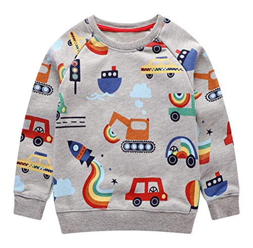 Btgixsf Little Boys Rainbow Cotton Crewneck Cartoon Long Sleeve Pullover Sweatshirt 171 3T #TOP8