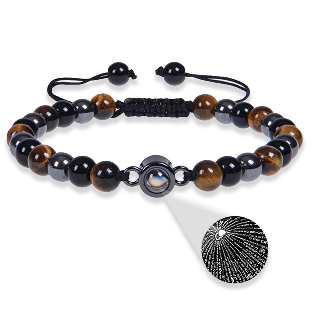 LSOJFELSOJFE Pulseras de Cuentas con Foto Personalizada Pulseras de proyección de Foto Personalizada Mujeres Te Quiero Pulsera Ajustable Día San Valentín Cumpleaños Aniversario Regalos conmemorativos