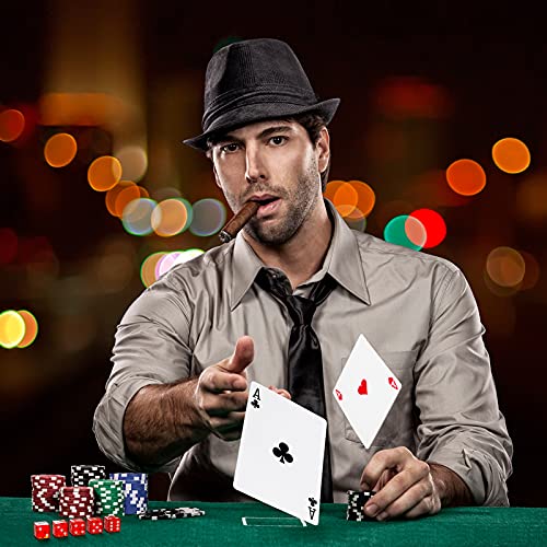 HOMASIS Pokerset mit 300 Chips, Alu Pokerkoffer mit 2 Kartendecks, 5 Würfeln, 1 Dealer Button, Poker Koffer abschließbar, Poker Set Pokerkarten für Texas Hold'em (300 Chips, Schwarz) – Bild 3