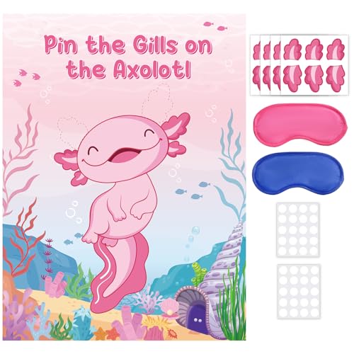 Axolotl Party Game Birthday Decorations - Pin The Tail On The Pos...